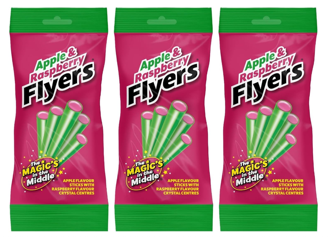 Apple & Raspberry Flyers 3 x 75g Letterbox Pack