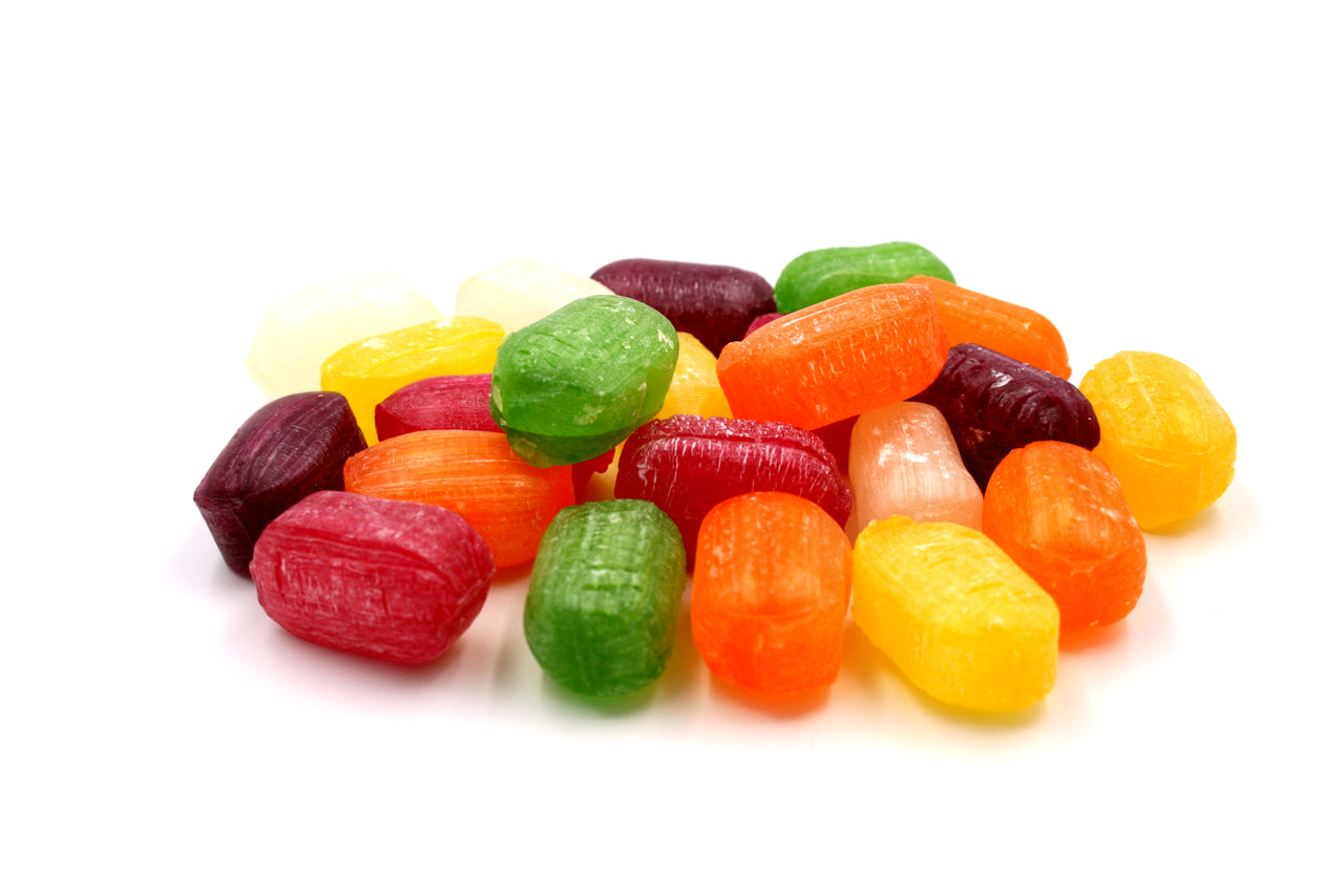 Fruit Drops Hard Boiled Sweets - 1kg Pouch, Individually Wrapped, Assorted Flavours
