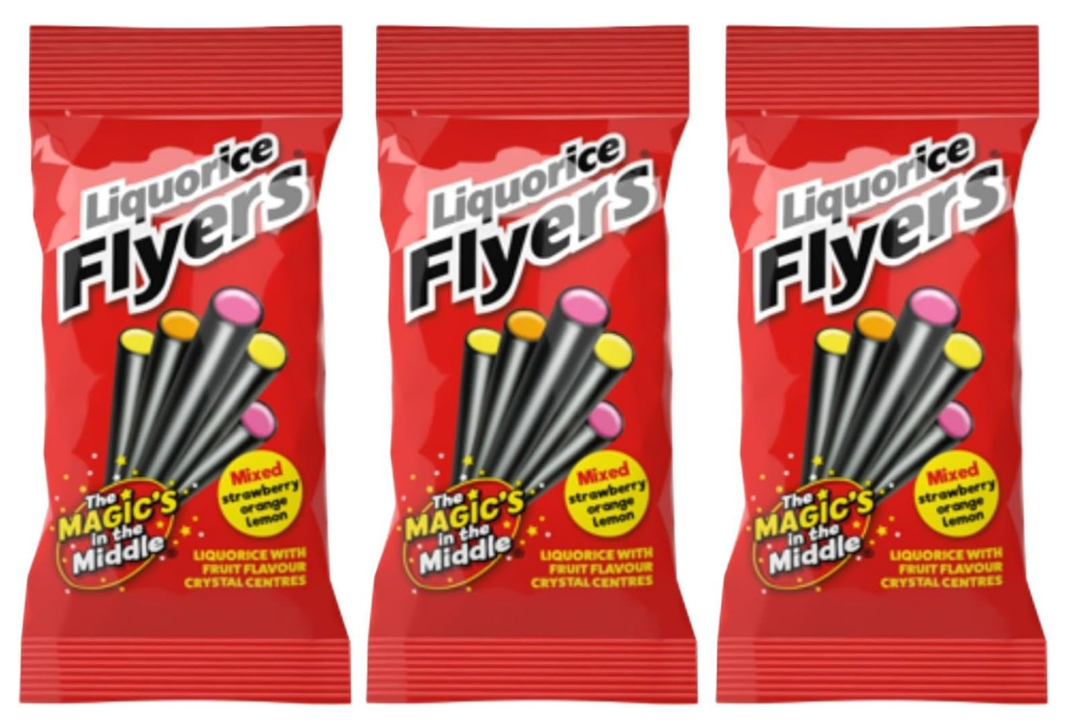Liquorice Flyers 3 x 75g Letterbox Pack