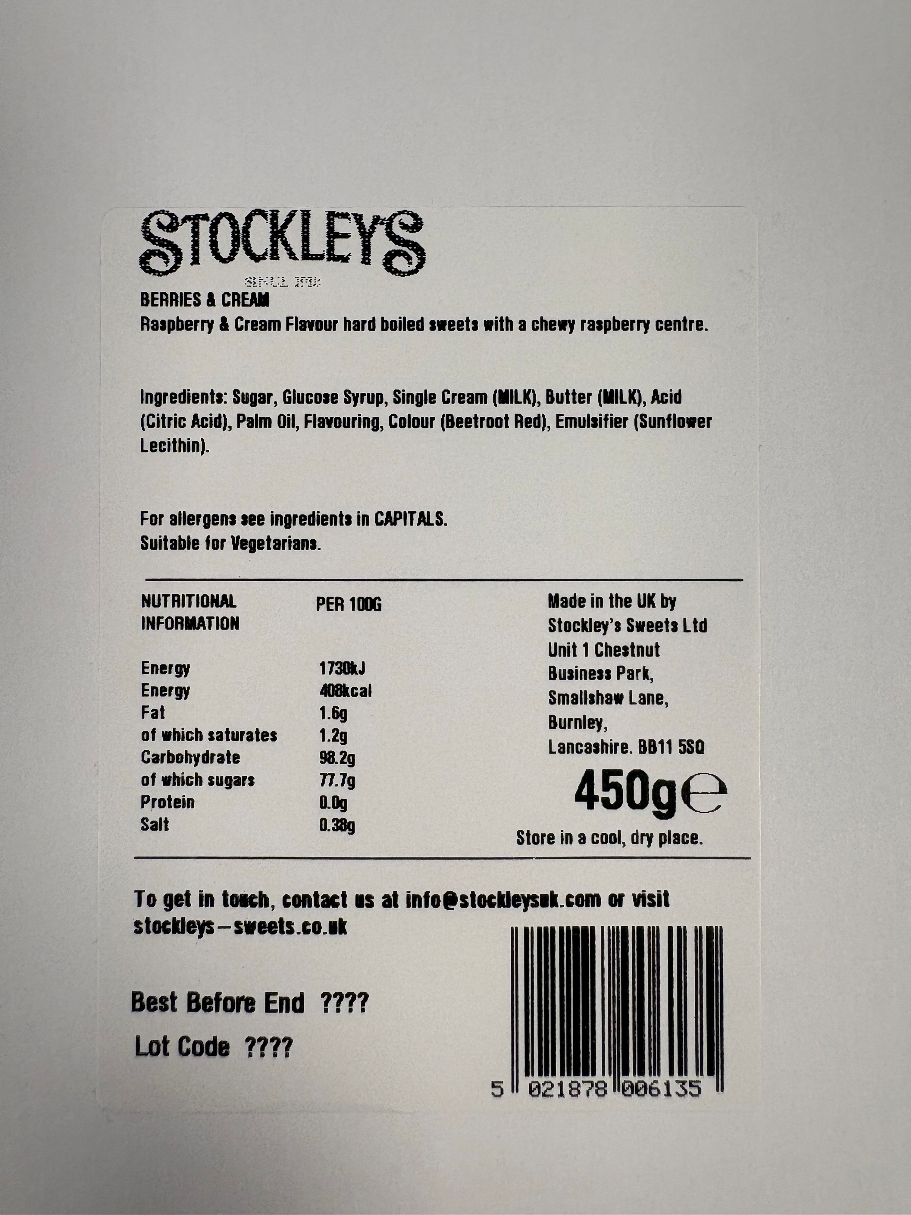 Berries & Cream Jar (1 x 450g)