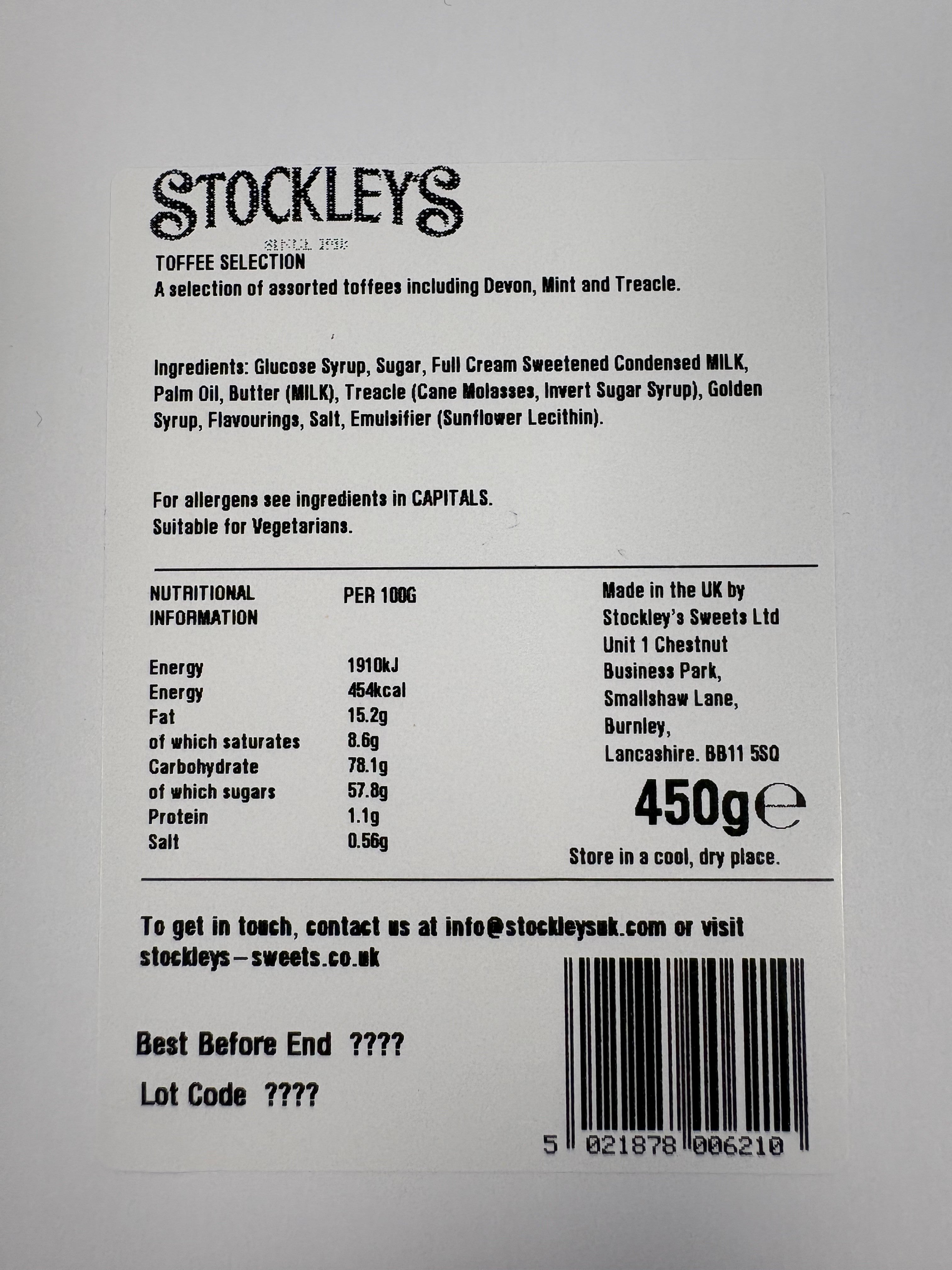 Toffee Selection Jar (1 x 450g)